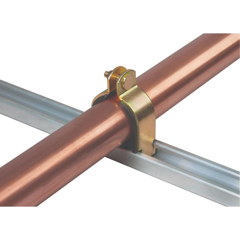 FNW&reg; Yellow Zinc Dichromate Metal and Thermoplastic Elastomer Strut Pipe Clamp 