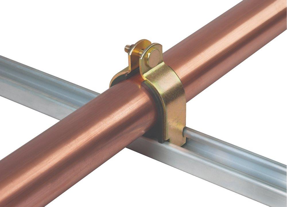 FNW&reg; Yellow Zinc Cushioned Tubing Strut Clamp 