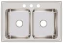 Elkay Lustrous Satin 33 x 22 in. Stainless Steel Double Bowl Drop-in Kitchen Sink in Lustrous Satin 