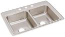 33 in. Drop-in Stainless Steel Double Bowl Kitchen Sink in Lustrous Satin