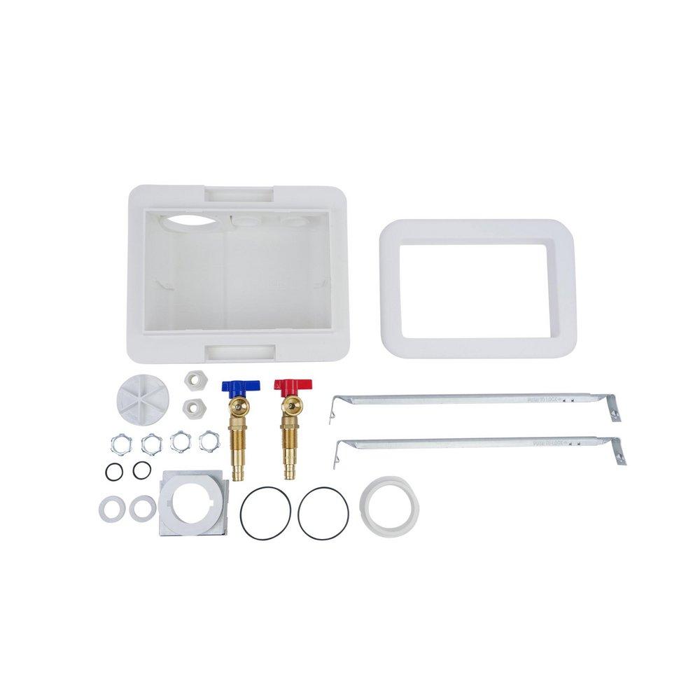 Oatey&reg; White 10-1/10 in x 8-9/25 in x 3-23/25 in Washing Machine Supply Box 