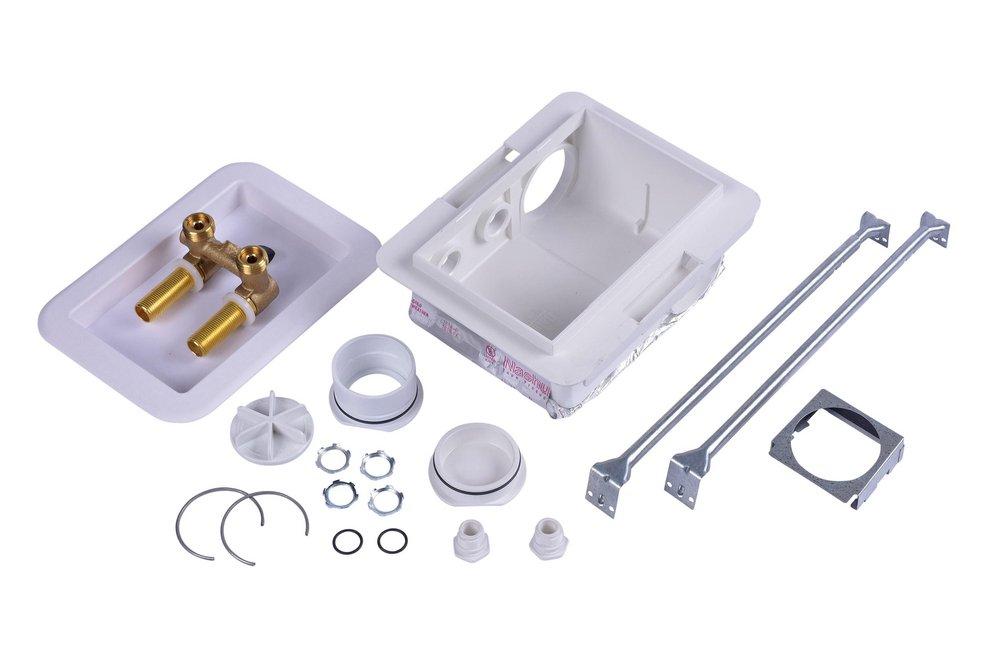 Oatey&reg; White 8-9/25 x 10-1/10 x 3-23/25 in. Washing Machine Supply Box 