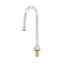 T&S Brass Polished Chrome Deck Mount Rigid Gooseneck Swiveling Spout 