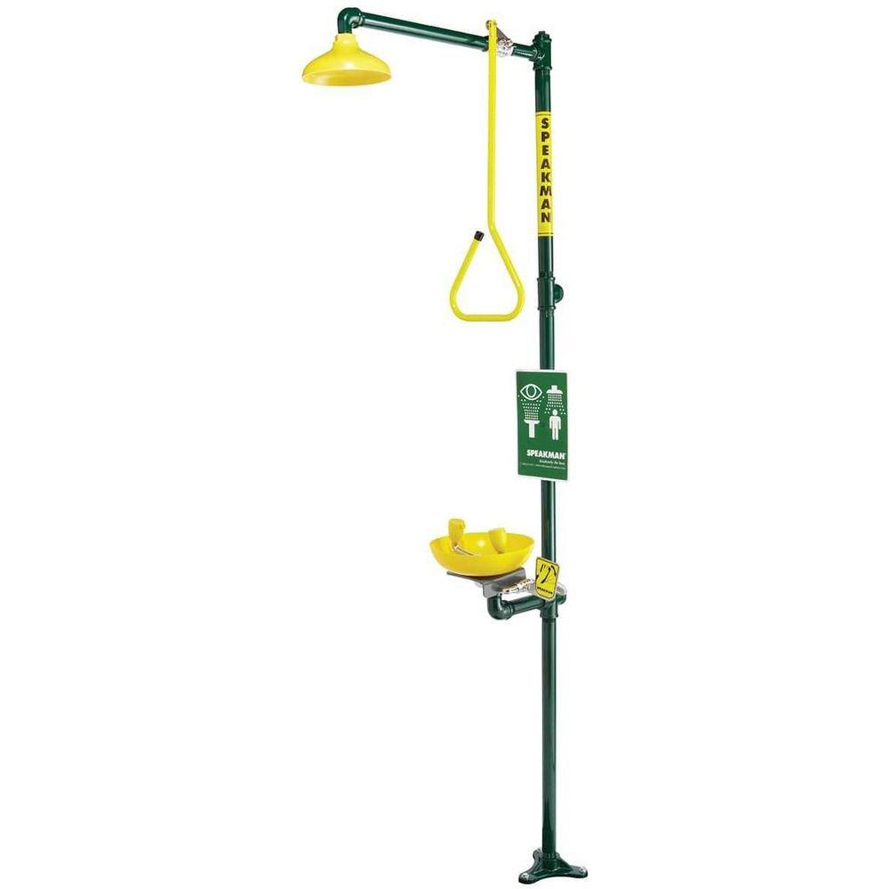 Speakman DuraJade Floor Mounted Combination Emergency Station with Plastic Bowl Eyewash, 37.4lbs 