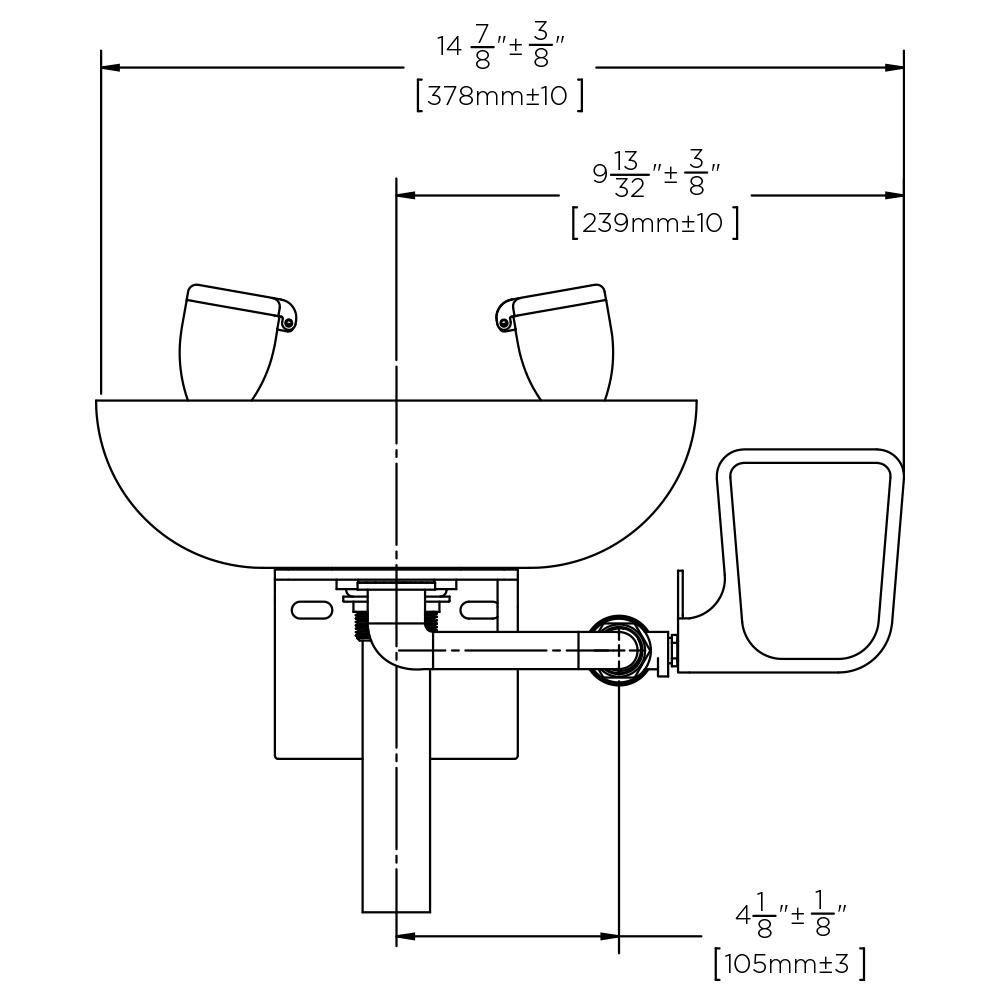 Speakman DuraJade Wall-Mounted System Eyewash Station, 9lbs 