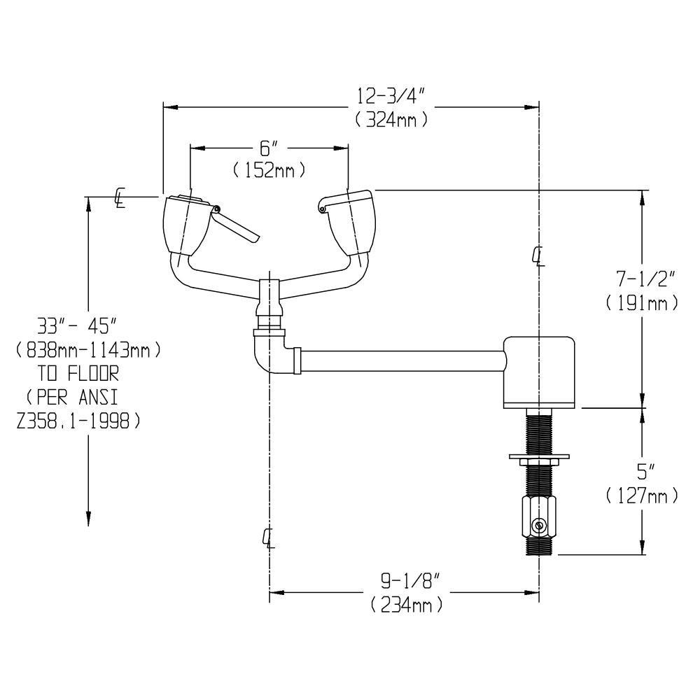 Speakman Polished Chrome 3.06 gpm Eyewash Twin 