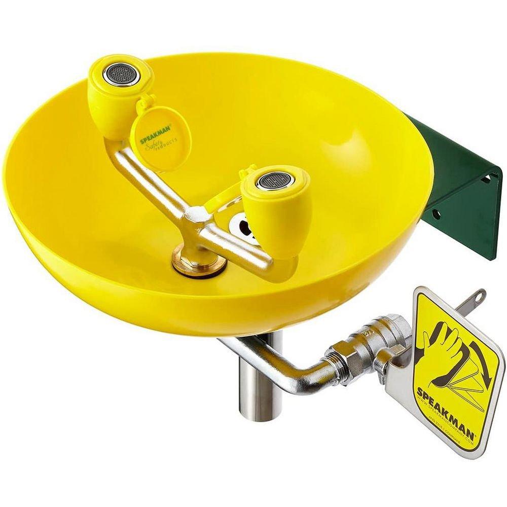Speakman DuraJade Wall-Mounted Round Eyewash Bowl, 8.5lbs 