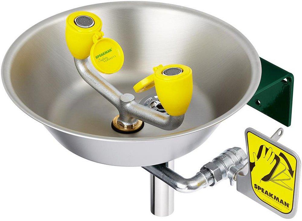 Speakman DuraJade Wall-Mounteded Bowl Eyewash Station, 8.5 lbs 
