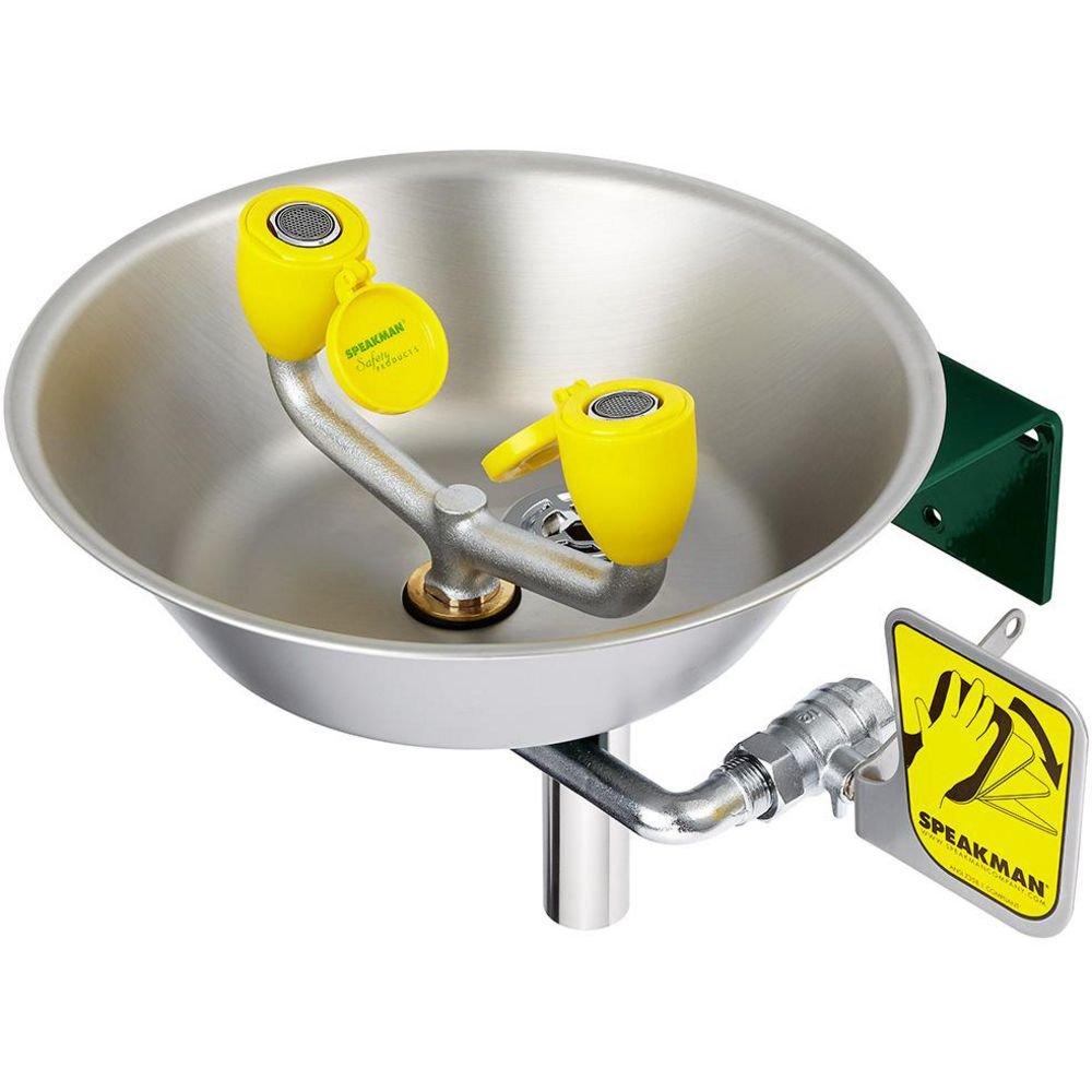 Speakman DuraJade Wall-Mounteded Bowl Eyewash Station, 8.5lbs 