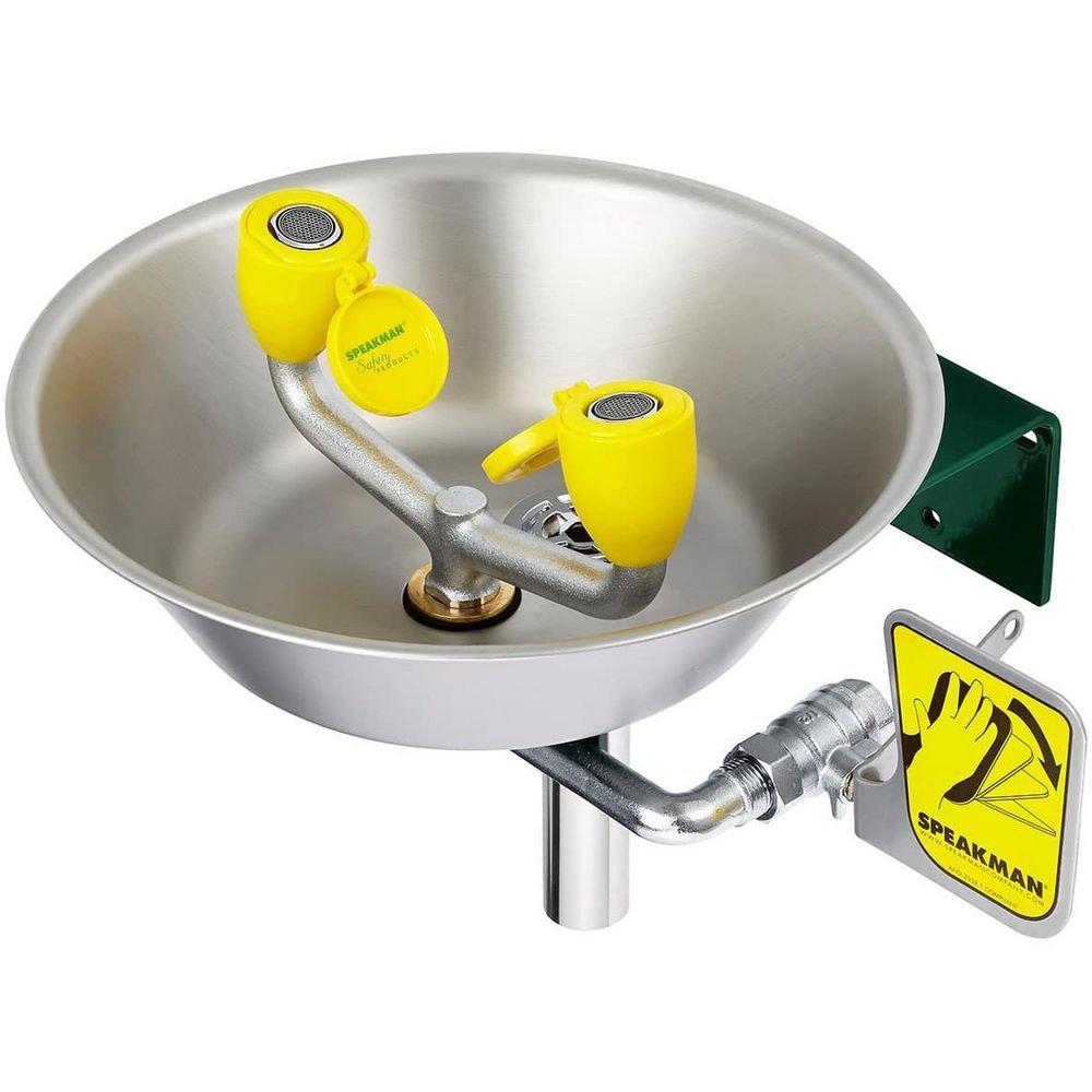 Speakman DuraJade Wall-Mounteded Bowl Eyewash Station, 8.5lbs 