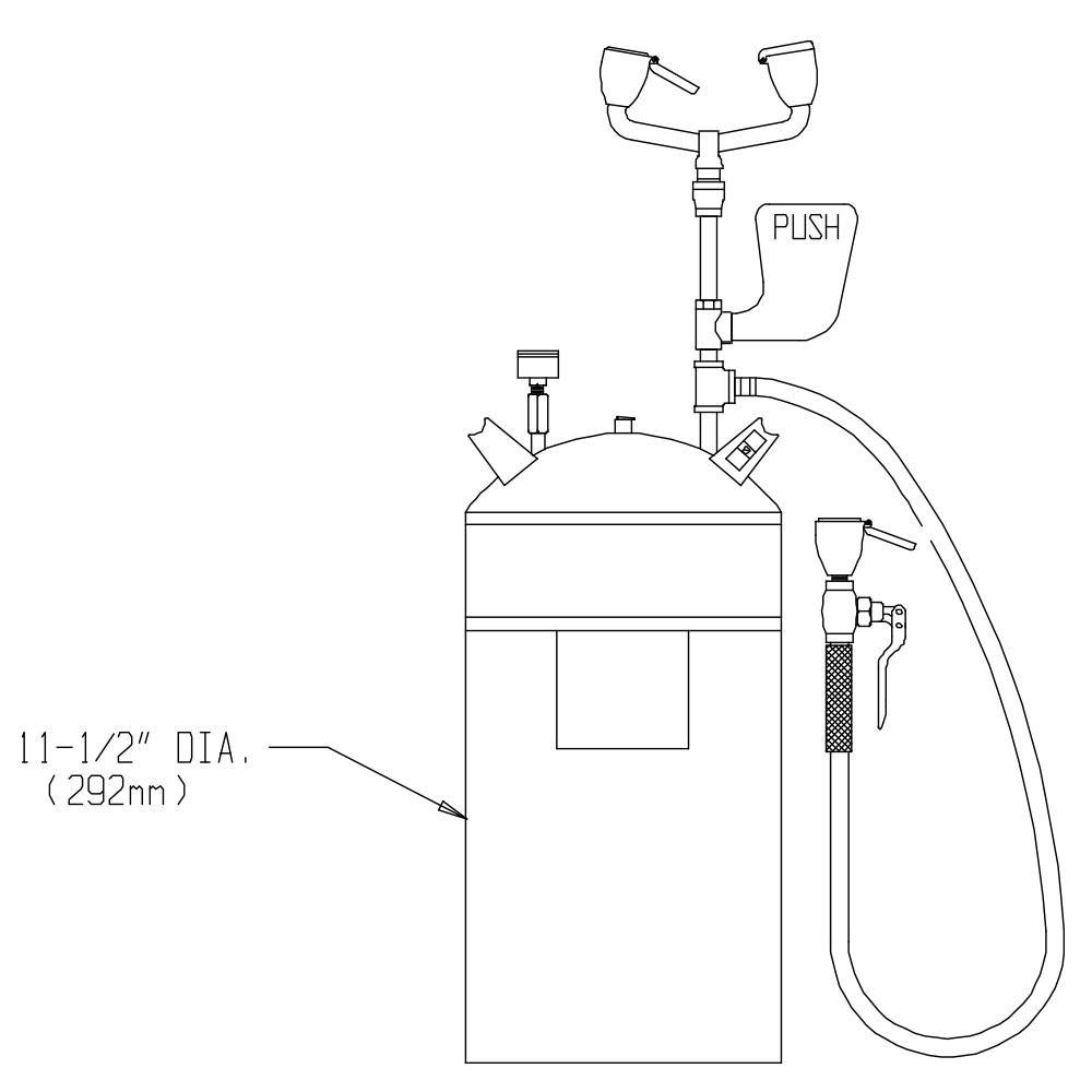 Speakman Stainless Steel 10 gal Eye Wash with Push Handle Activation 