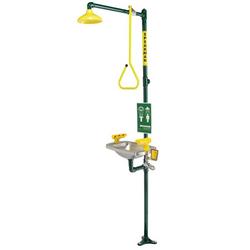 Combination Shower with Rectagular and Eye/Face Wash, 20 gpm, 44 lbs