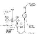 Speakman Rough Chrome Plated Combination Service Sink Faucet and Fixed Mount Eyewash / Drench Hose, 14.5lbs 
