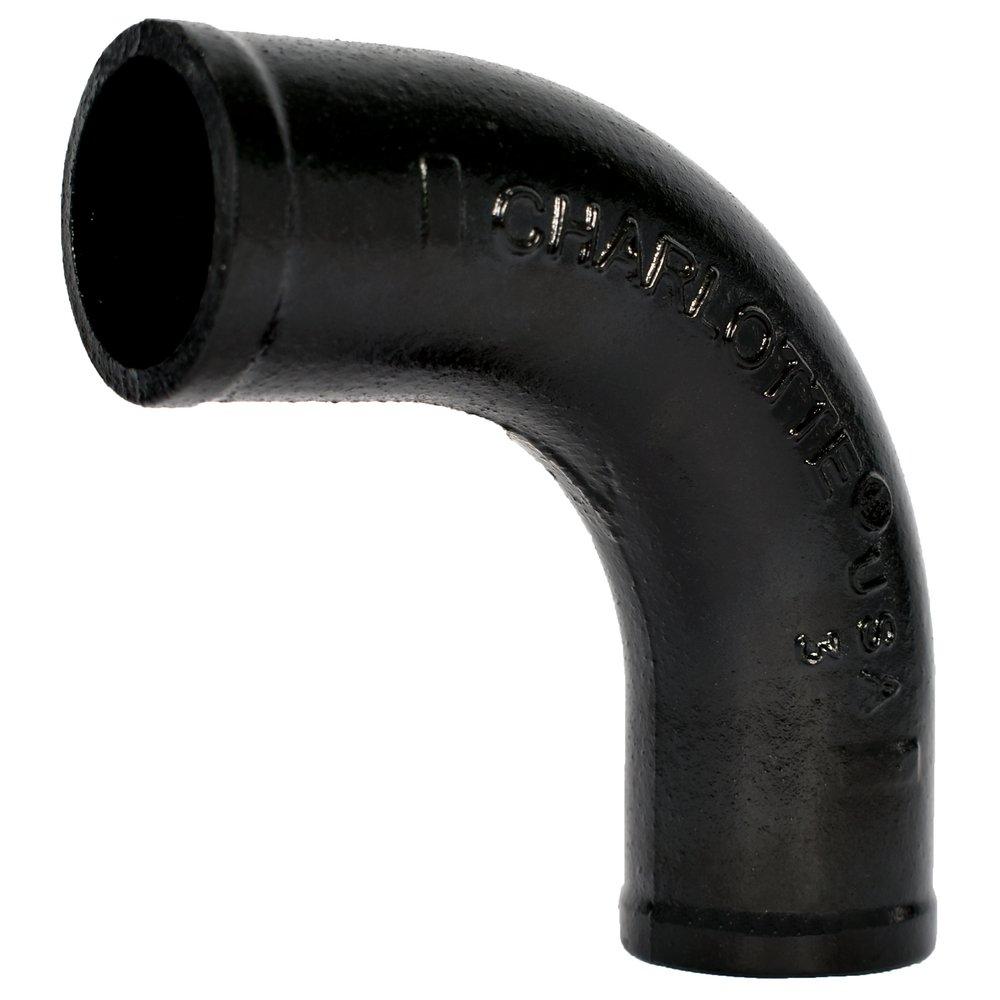 Black No Hub 90 Degree Cast Iron 1/4 Bend 