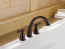Delta Faucet Brilliance&reg; Stainless Roman Tub Faucet 3-Hole Double Lever Handle Deck or Ledge Mount (Trim Only) 