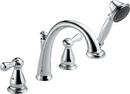 Roman Tub Faucet with Hand Shower Double Lever Handle Deckmount in Polished Chrome (Trim Only)