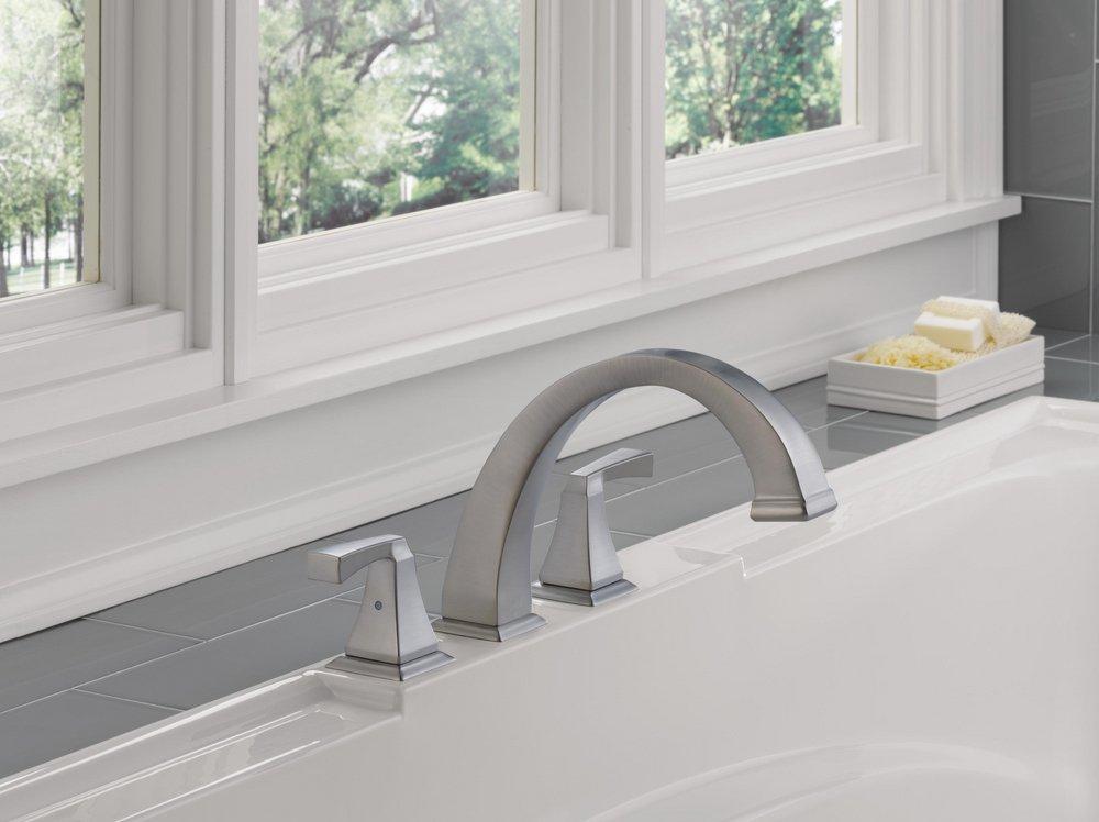 Delta Faucet Brilliance Stainless Two Handle Roman Tub Faucet Trim Only 
