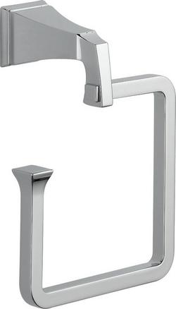 Square Open Towel Ring in Polished Chrome