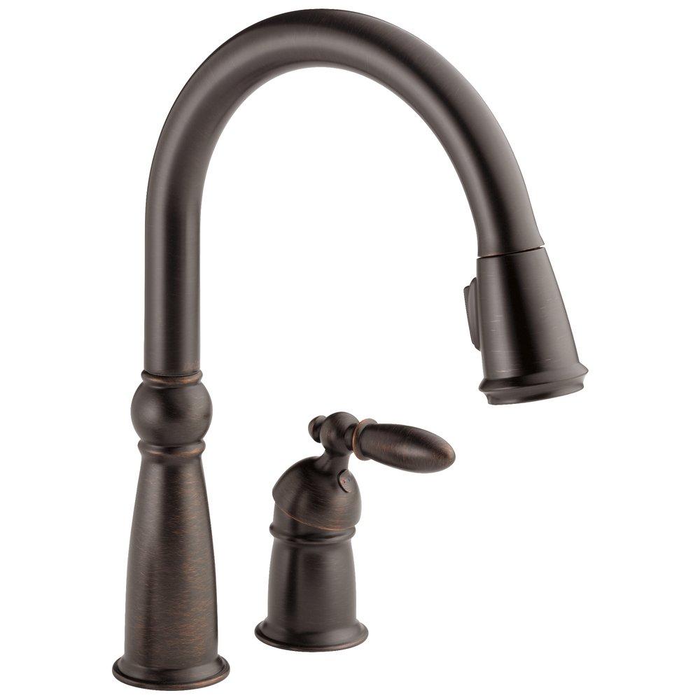Delta Faucet Venetian Bronze Single Handle Pull Down Kitchen Faucet 