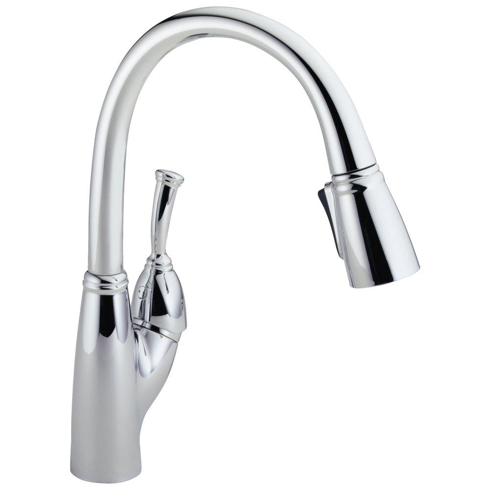 Delta Faucet Chrome Single Handle Pull Down Kitchen Faucet 