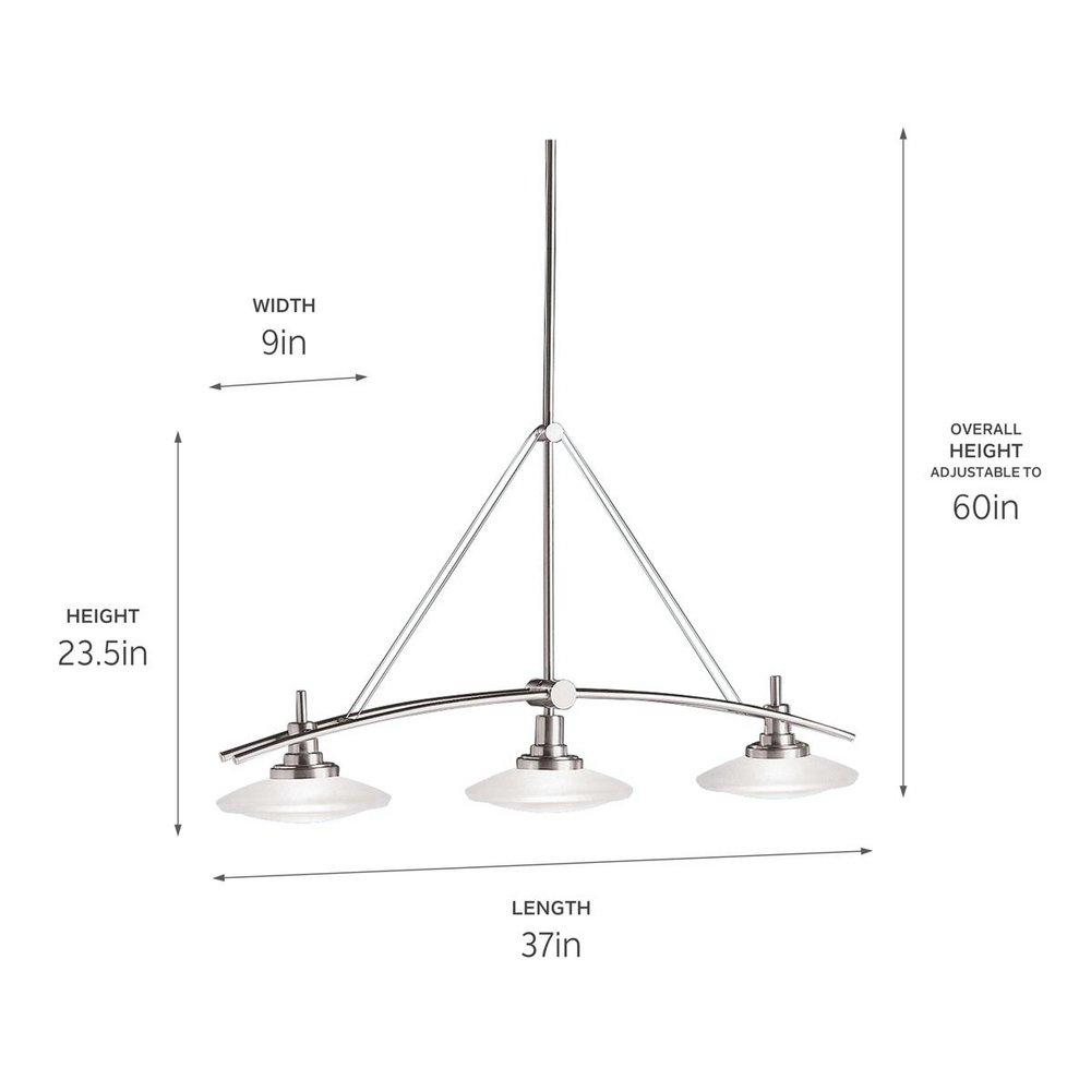 Kichler Lighting Brushed Nickel 22 in. 100W 3-Light Pendant 
