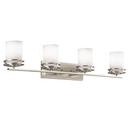 6-1/2 in. 100 W 4-Light Medium Bracket in Brushed Nickel