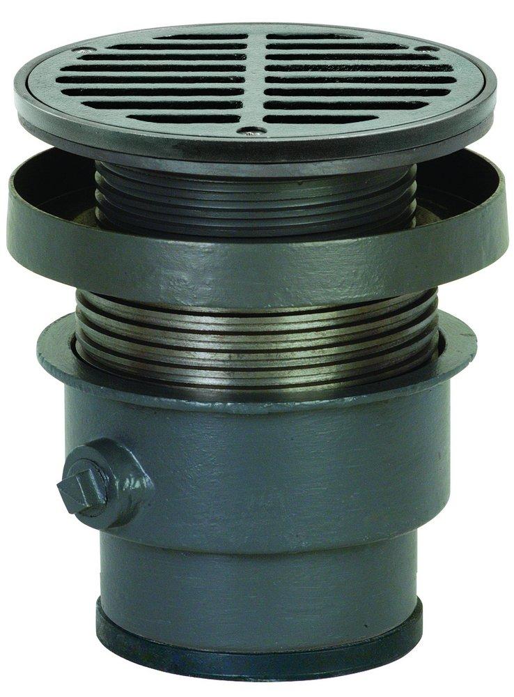 Sioux Chief Push Joint Ductile Iron Floor Drain Assembly with 6-1/2 in. Round Grate and Ring and Strainer 