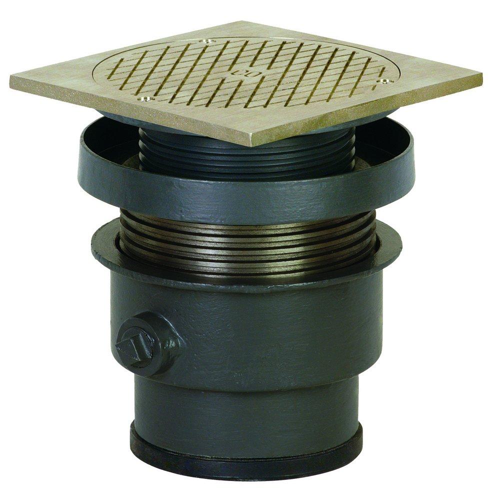 Sioux Chief Push Joint Ductile Iron Cleanout Assembly with 6-5/8 in. Square Nickel Bronze Ring and Cover 