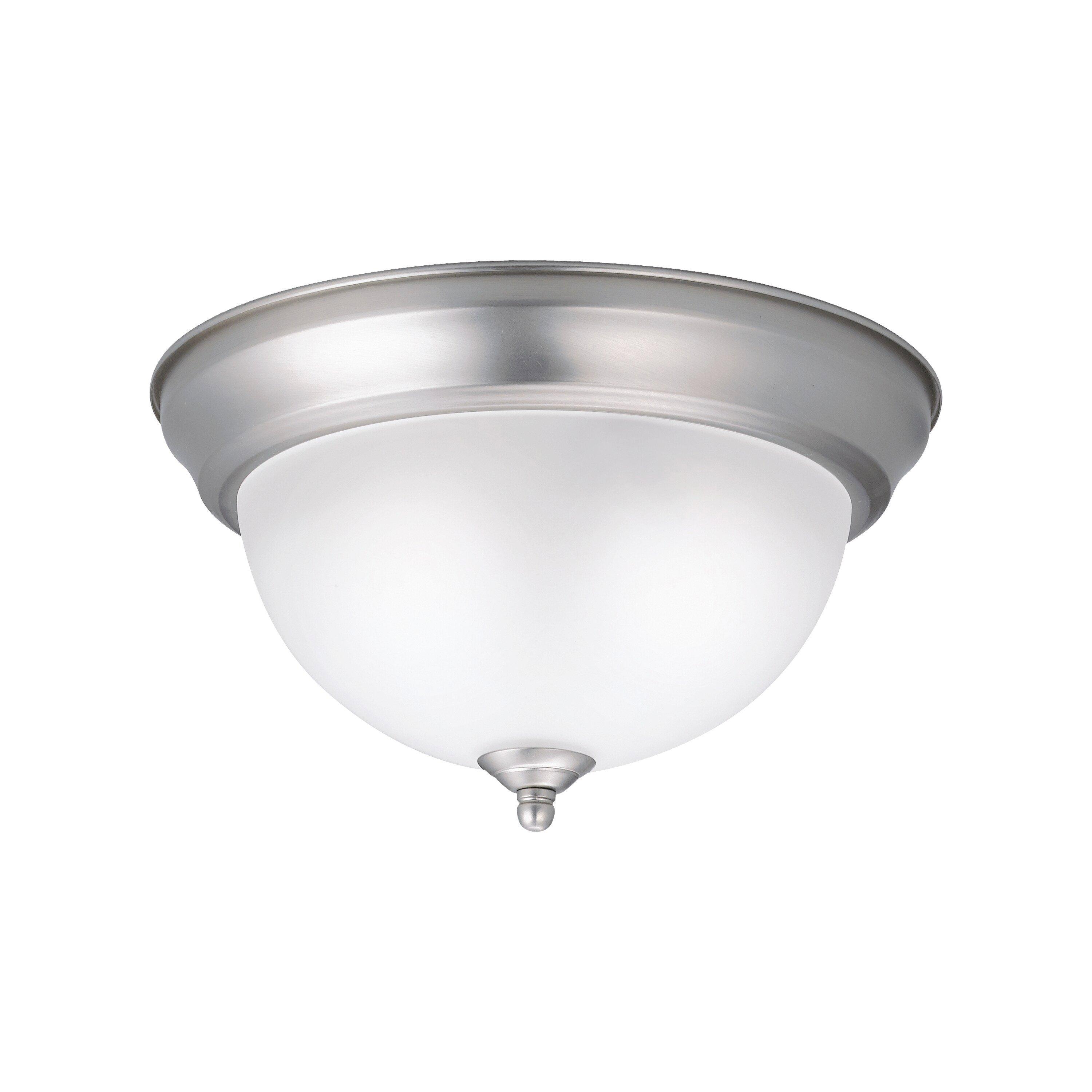 Kichler Lighting Brushed Nickel 11-1/4 in. 60W 2-Light Flushmount Ceiling Light 