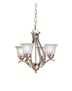 60 W 4-Light Candelabra Chandelier in Brushed Nickel