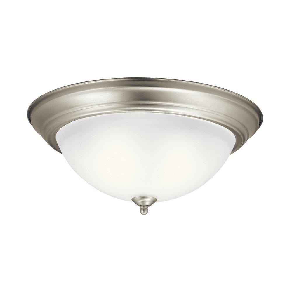 Kichler Lighting Brushed Nickel 15-1/4 in. 60W 3-Light Flushmount Medium Ceiling Light 
