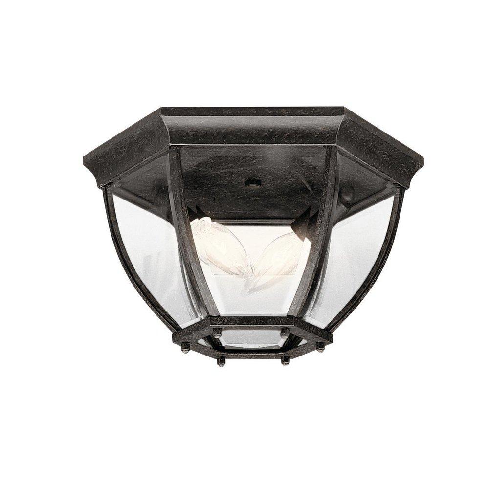 Kichler Lighting Tannery Bronze 7 in. 2-Light Outdoor Flushmount Fixture 