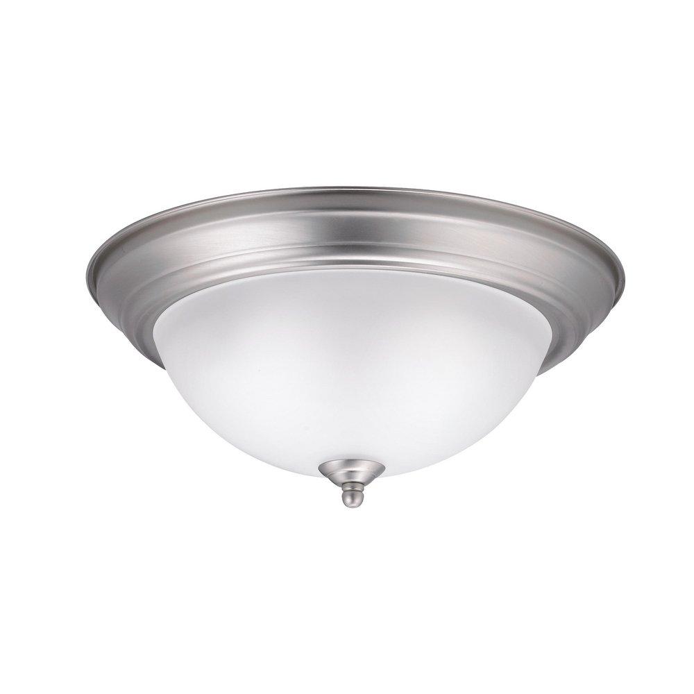 Kichler Lighting Brushed Nickel 13-1/4 in. 60W 2-Light Flushmount Medium Ceiling Light 