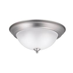 6 x 13-1/2 in. 60 W 2-Light Medium Flush Mount Ceiling Fixture in Brushed Nickel