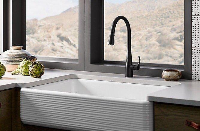 KOHLER Vibrant Stainless Single Handle Pull Down Kitchen Faucet 