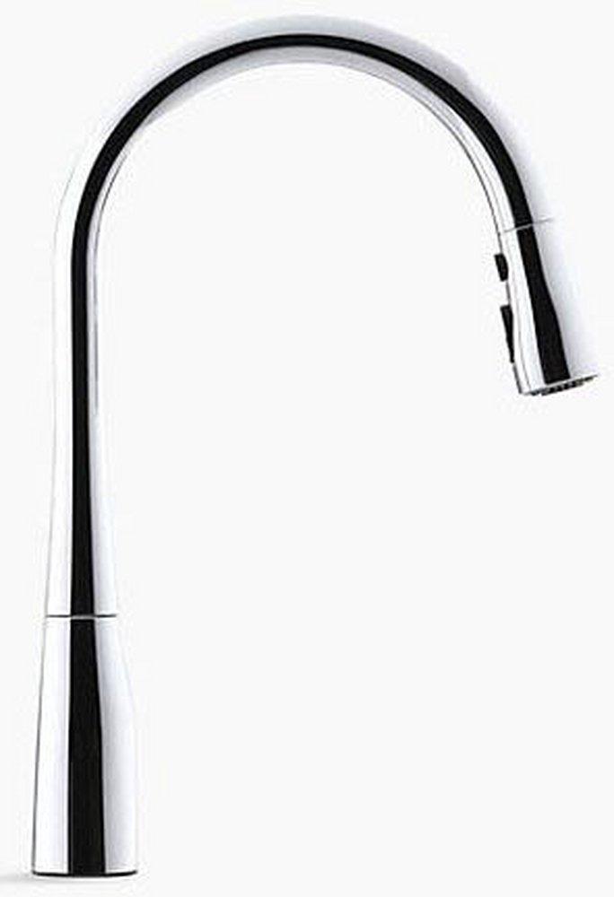 KOHLER Vibrant® Stainless Single Handle Pull Down Kitchen Faucet with Three-Function Spray, Magnetic Docking and Sweep Spray Technology 