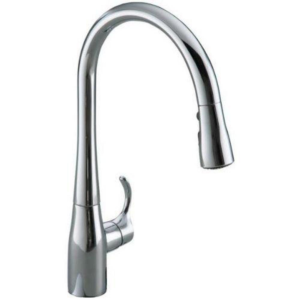 KOHLER Vibrant® Stainless Single Handle Pull Down Kitchen Faucet with Three-Function Spray, Magnetic Docking and Sweep Spray Technology 
