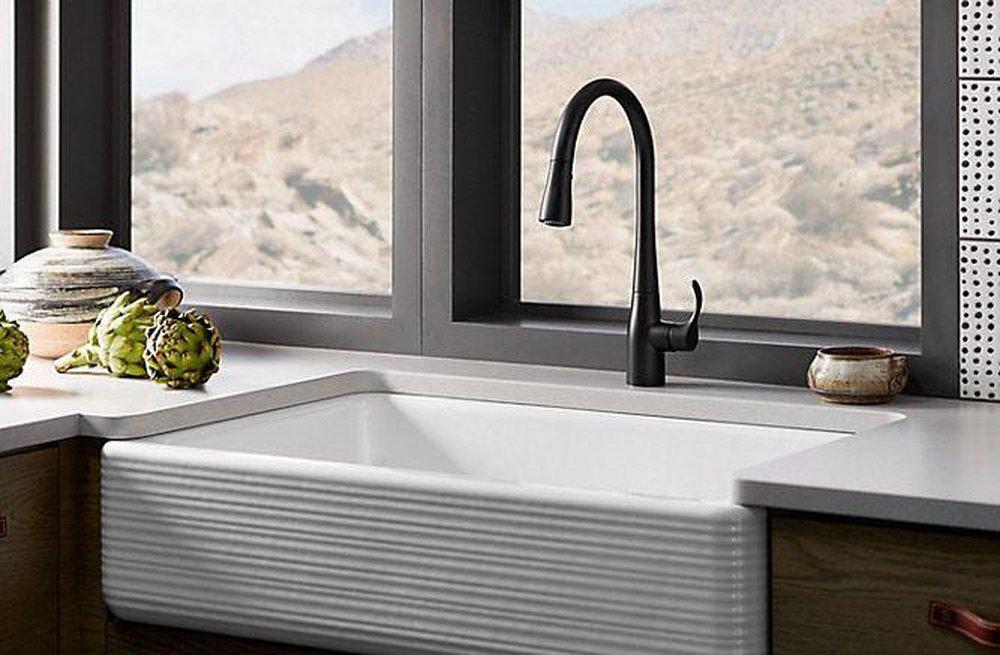 KOHLER Vibrant® Stainless Single Handle Pull Down Kitchen Faucet with Three-Function Spray, Magnetic Docking and Sweep Spray Technology 
