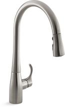 Single Handle Pull Down Kitchen Faucet with Three-Function Spray, Magnetic Docking and Sweep Spray Technology in Vibrant® Stainless