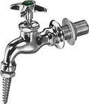 Chicago Faucets Polished Chrome 1 Hole Wall Mount Metering Cold Laboratory Faucet with Single Cross Handle 