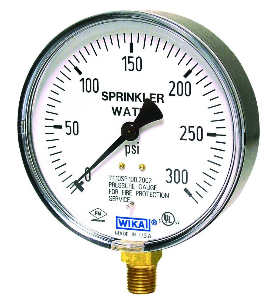 WIKA Black 4 x 1/4 in. NPT Brass and Plastic Pressure Gauge 