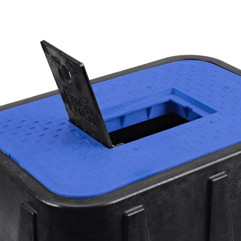 NDS Black 12 x 17 in. Plastic Meter Box with Cast Iron Reader in Blue 