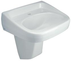 21-1/2 x 18-1/4 in. Wall Mount Bathroom Sink with Half Pedestal in White