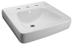 24 in. Wall Mount Rectangular Vitreous China Bathroom Sink in White