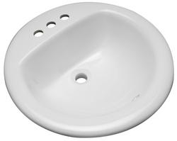 23 x 19 in. Round Drop-in Bathroom Sink in White
