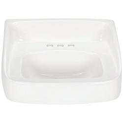 20 in. Wall Mount Rectangular Vitreous China Bathroom Sink in White