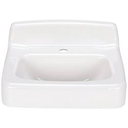 22 in. Wall Mount Rectangular Cast Iron Bathroom Sink in White