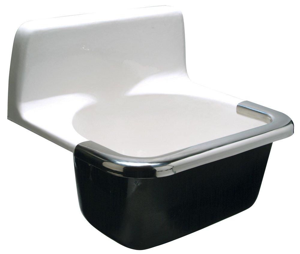 Zurn Stainless Steel Cast Iron Service Sink with Wall Hanger 