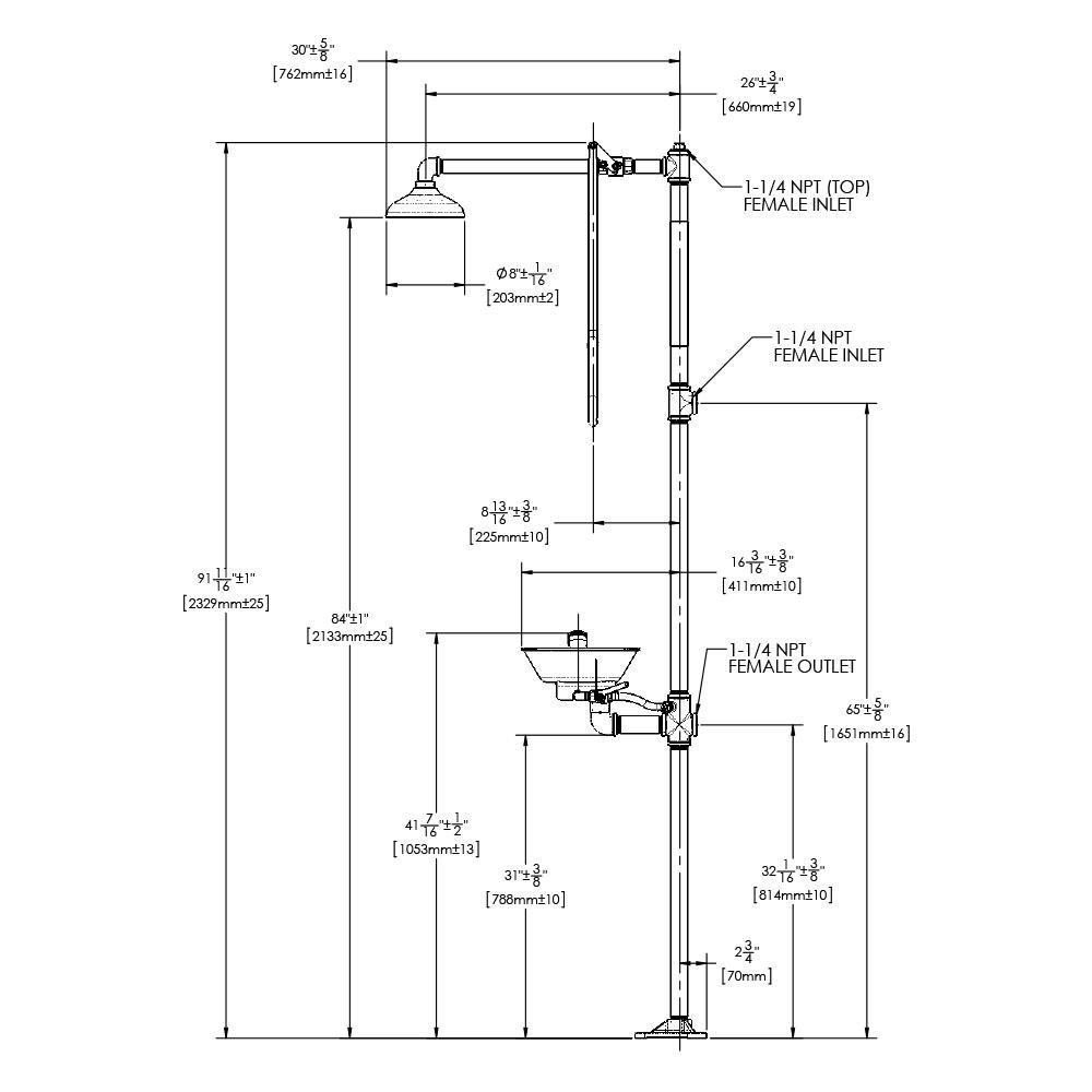 Speakman DuraJade&trade; Combination Shower and Eye Wash 