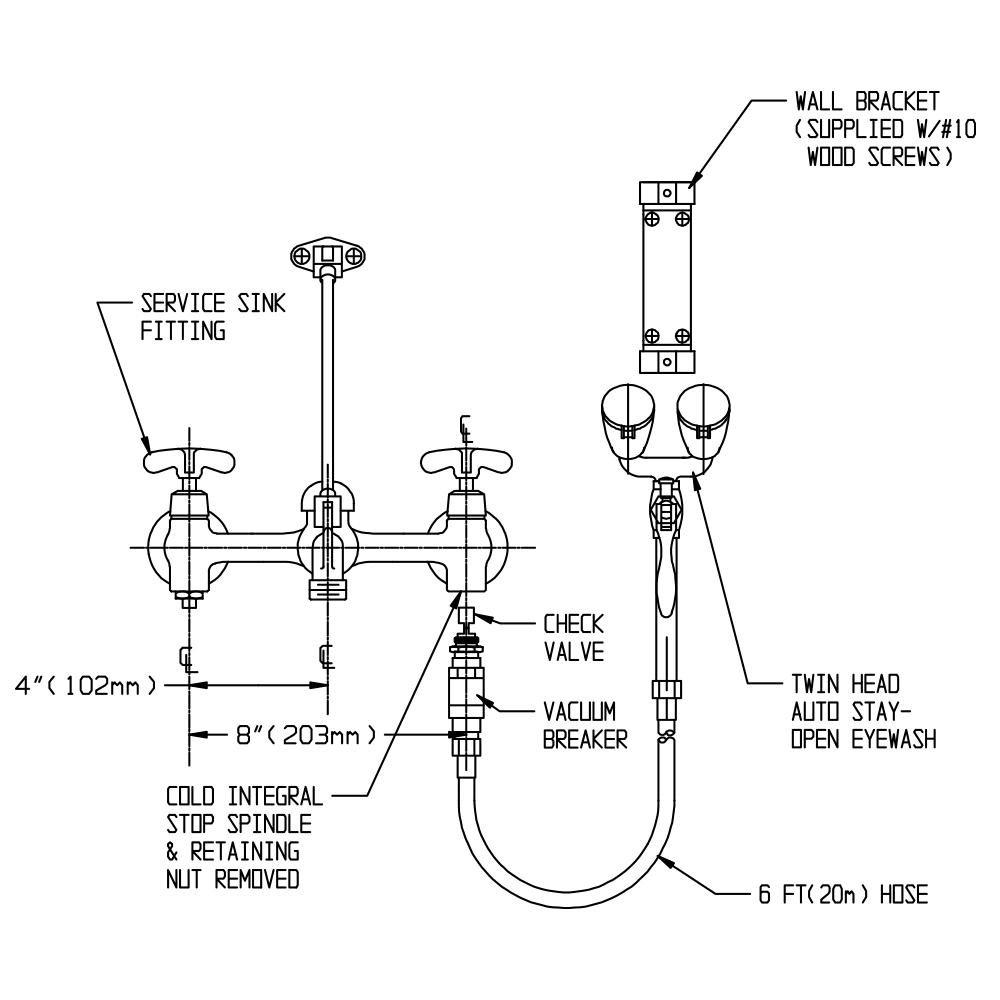 Speakman Rough Chrome Plated 2.4 gpm Service Sink Eyewash Faucet 